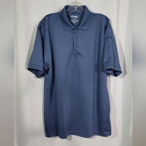 Elbeco Men's Blue Breathable 3 Button Short Sleeve Polo Shirt Size Large GUC